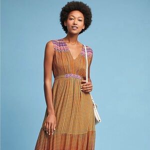 Anthropologie Aelyn Embroidered Maxi Dress